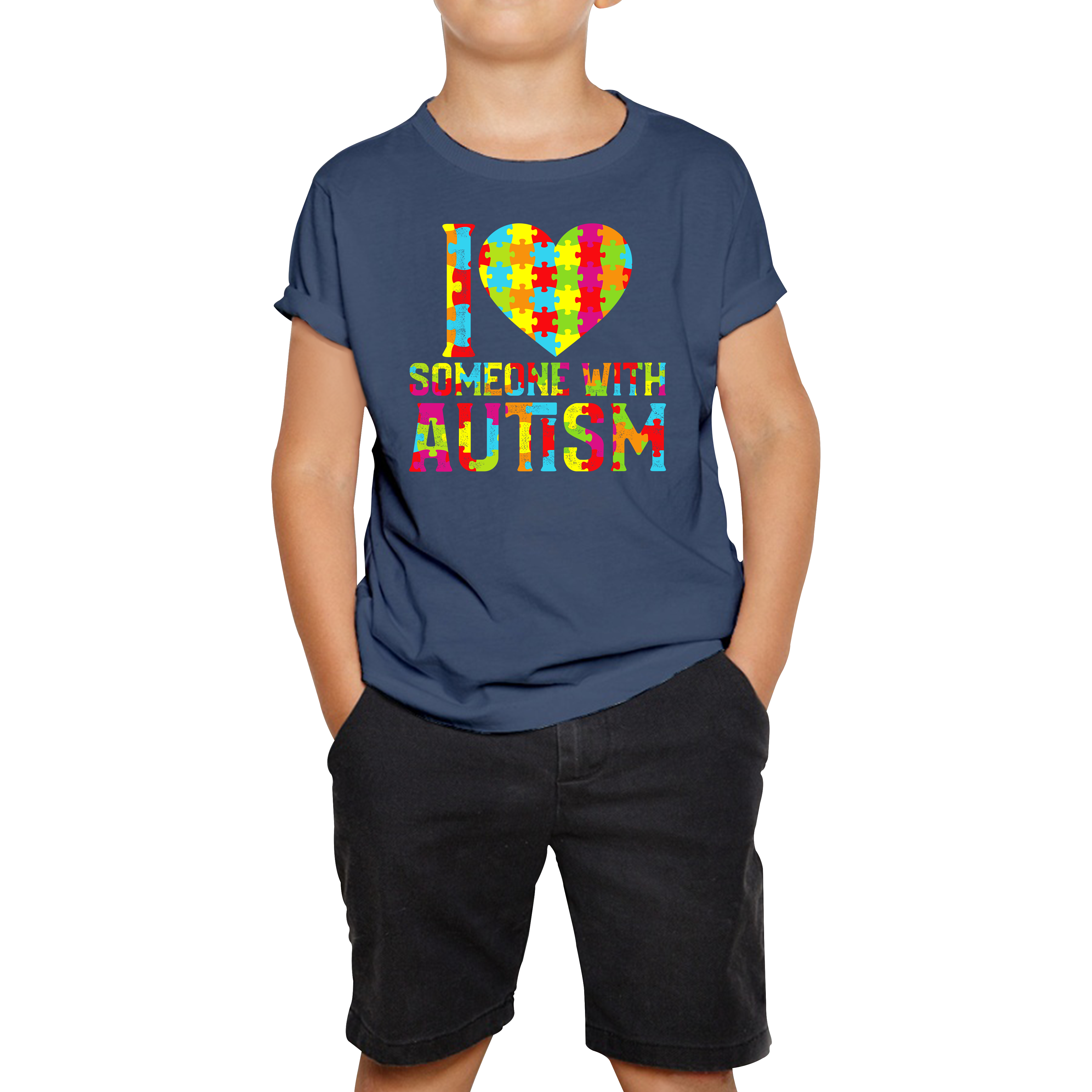 I Love Someone With Autism Kids T Shirt