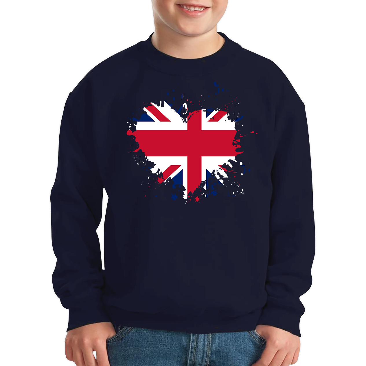 Union Jack Great Britain Heart Flag Jumper