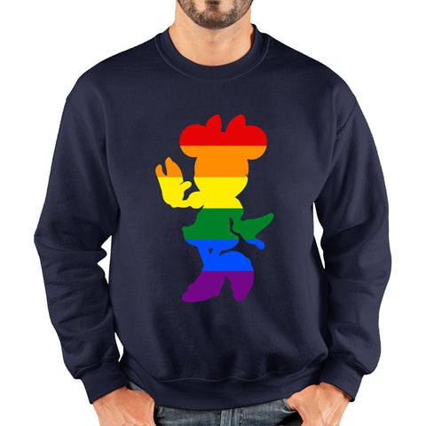 Disney Minnie Mouse Pride Disneyland LGBT Pride Month LGBTQ+ Rainbow Colours Disney World Unisex Sweatshirt