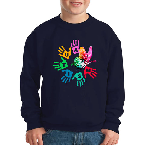 Autism Awareness Butterfly Peace Lover Autism Rainbow Be Kind Acceptance Autism Support Kids Jumper