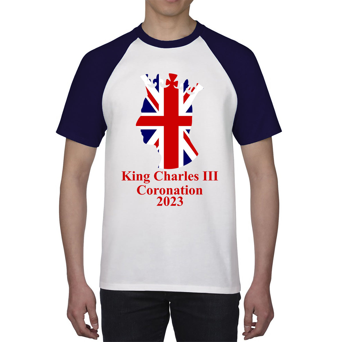 King Charles III Coronation 2023 United Kingdom King of England Royal Crown CR III His Majesty Baseball T Shirt