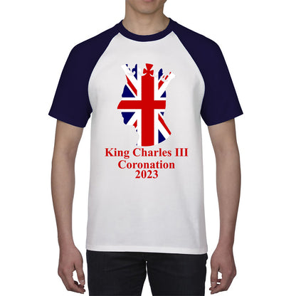 King Charles III Coronation 2023 United Kingdom King of England Royal Crown CR III His Majesty Baseball T Shirt