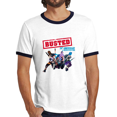 Busted 20th Anniversary & Greatest Hits Tour Busted Singers Pop Punk Music Band Ringer T Shirt
