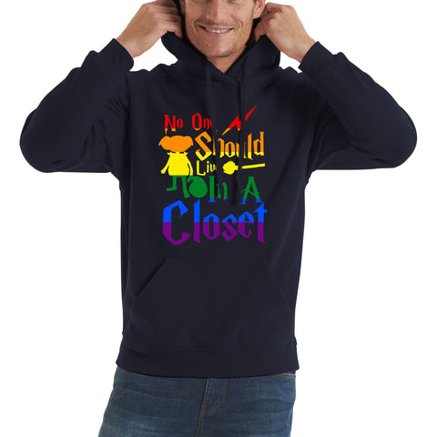 No One Should Live In A Closet Harry Potter LGBT Gay Pride Vintage Unisex Hoodie
