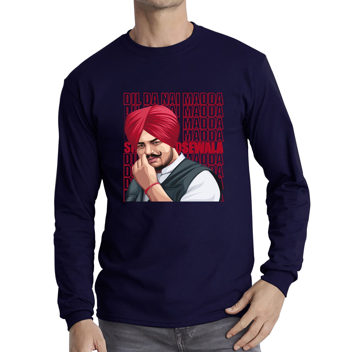 Dil Da Nai Madda Sidhu Moose Wala Legend Punjabi Indian Singer Tribute To Legend Long Sleeve T Shirt