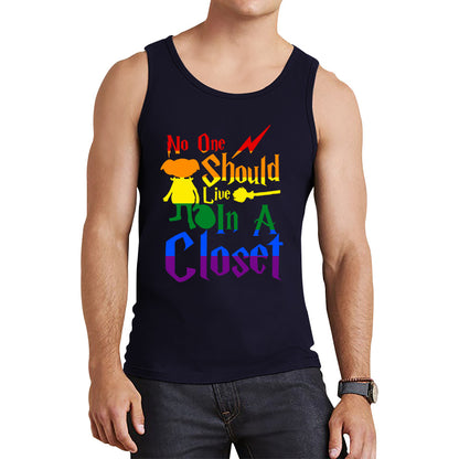 No One Should Live In A Closet Harry Potter LGBT Gay Pride Vintage Tank Top