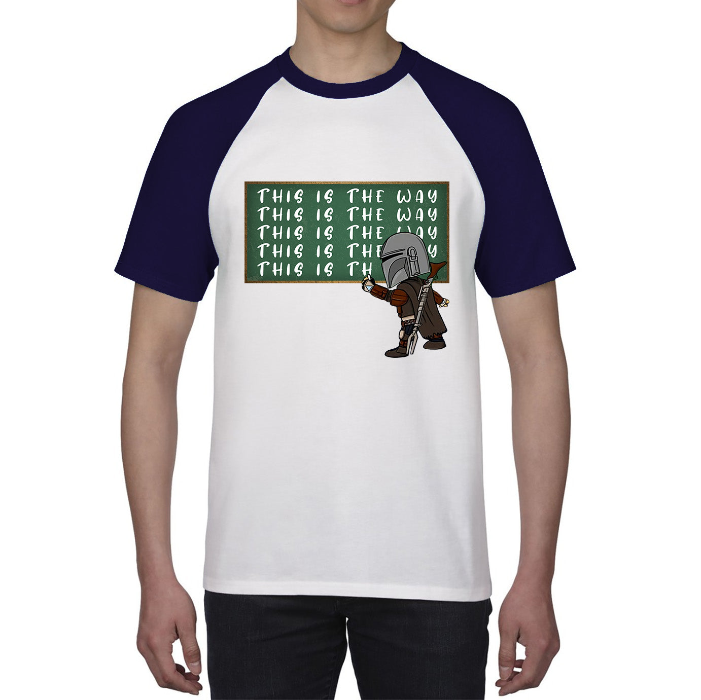 This Is The Way Dadalorian Fight War Warrior With Helmet Funny Gift Baseball T Shirt