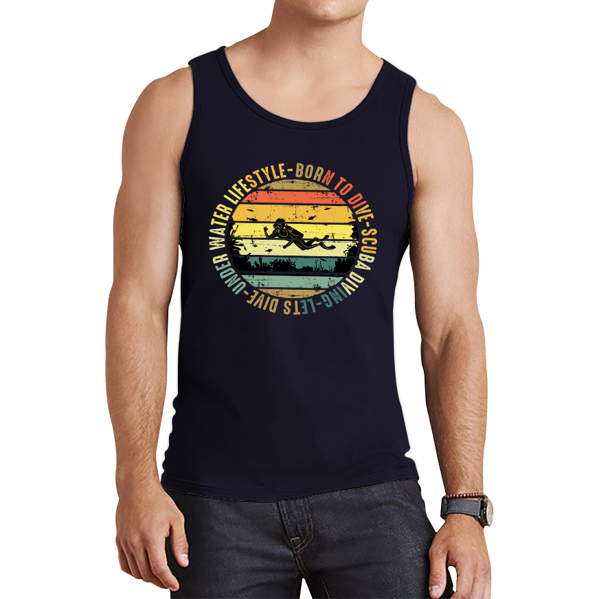 Born To Dive Scuba Diving Underwater Lifestyle Tank Top