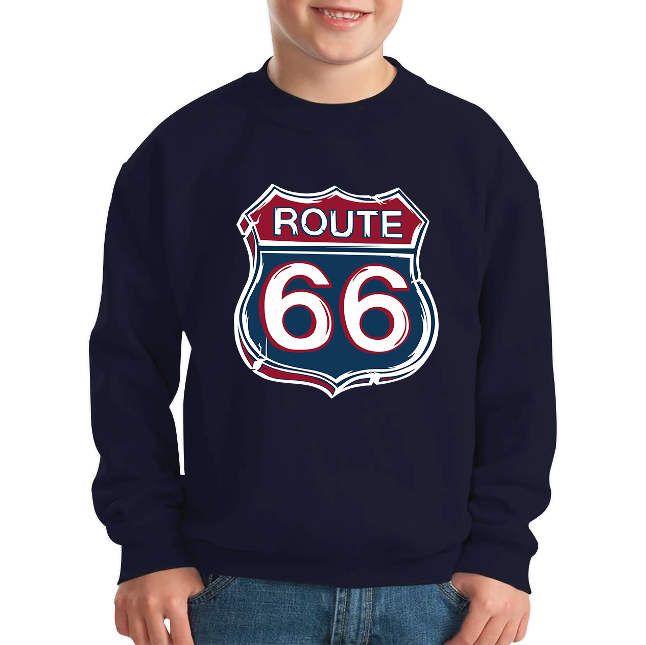 Route 66 Baseball Highway 66 US Biking Riding Highway Main Street of America Kids Jumper