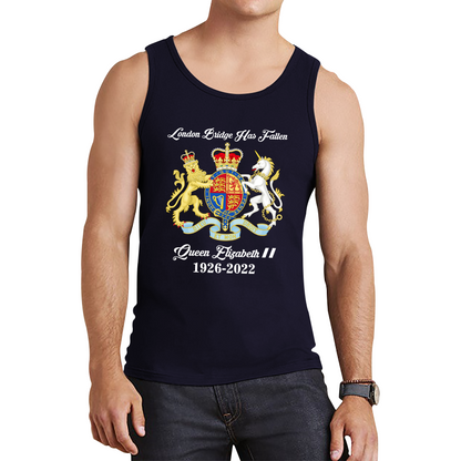 London Bridge Has Fallen Queen Elizabeth II Union Jack Queen's Crown Tank Top