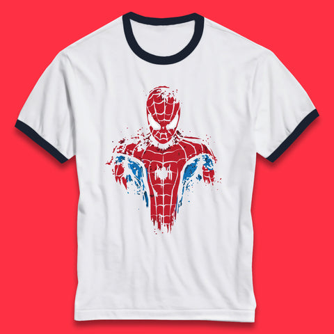 Spiderman Ringer Shirt Mens