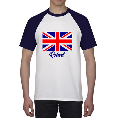 Personalised UK United Kingdom Flag Your Name Great Britain Union Jack Patriotism Proud British Citizen Long Live UK Forever Baseball T Shirt