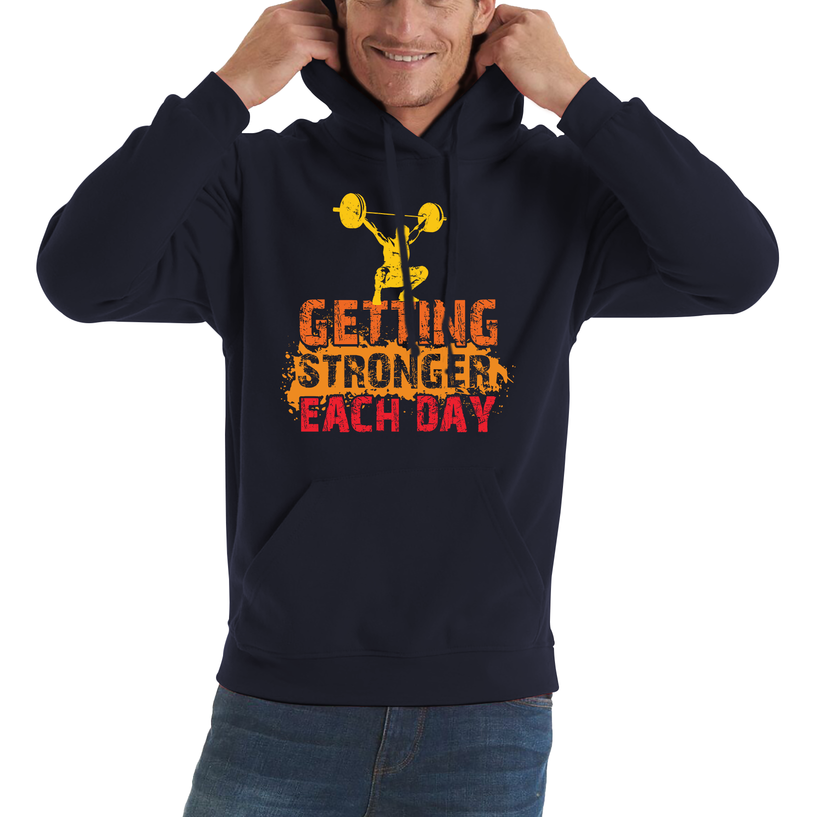 Getting Stronger Each Day Gym Training Workout Gym Lover Bodybuilding Weightlifting Fitness Motivational Unisex Hoodie