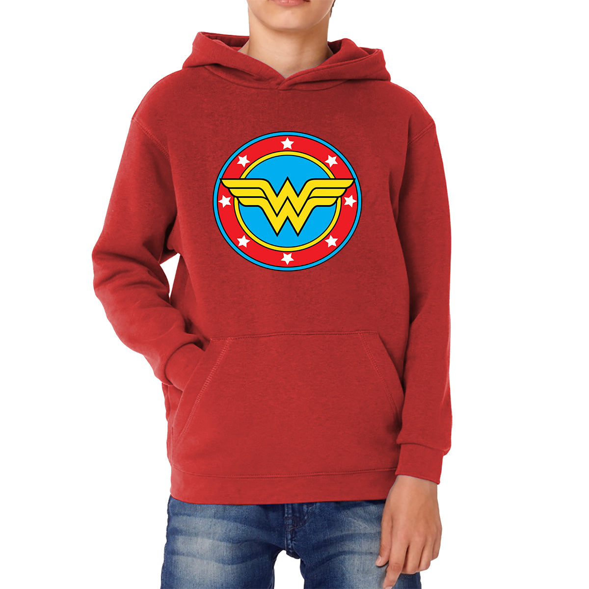 Wonder Woman Shield Logo Superhero Wonder Girl Comic Book Character Super Woman Kids Hoodie