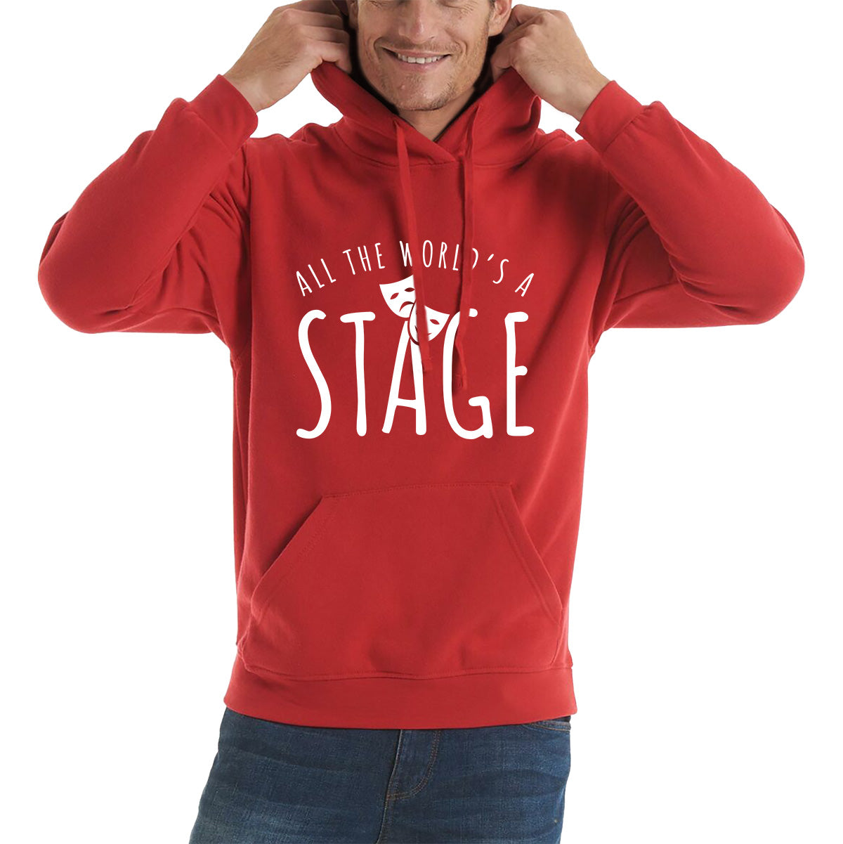 All The World’s A Stage By William Shakespeare Quote National Shakespeare Day Unisex Hoodie