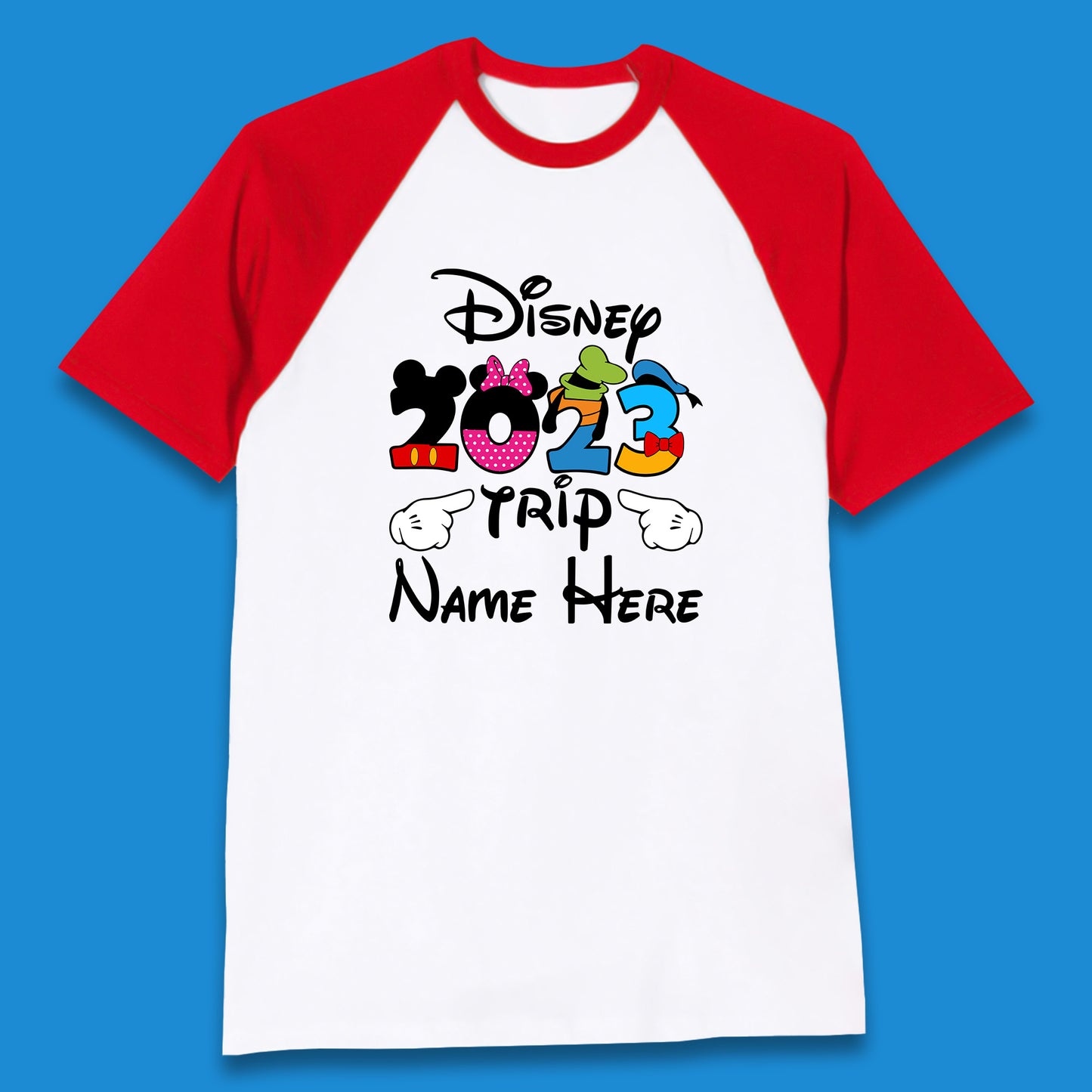 Personalised Disney Trip Your Name Disney Club Mickey Minnie Mouse Donald Hat Goofy Disney Vacation Baseball T Shirt