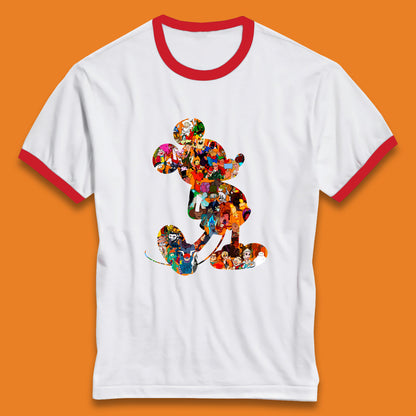 Disney Mickey Mouse Minnie Mouse All Disney Characters Together Disney Family Animated Cartoons Movies Characters Disney World Ringer T Shirt