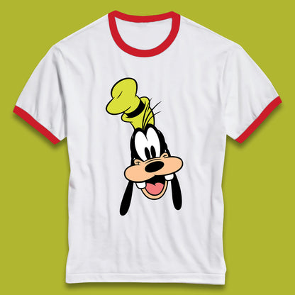 Disney Goofy Head Face Smiling Animated Cartoon Character Disney G.G. "Goofy" Goof Disney Vacation Disney World Trip Ringer T Shirt