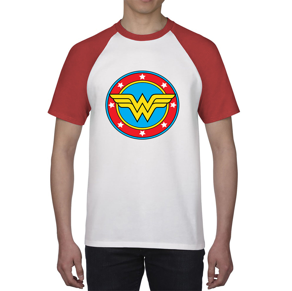 Wonder Woman Shield Logo Superhero Wonder Girl Comic Book Character Super Woman Baseball T Shirt