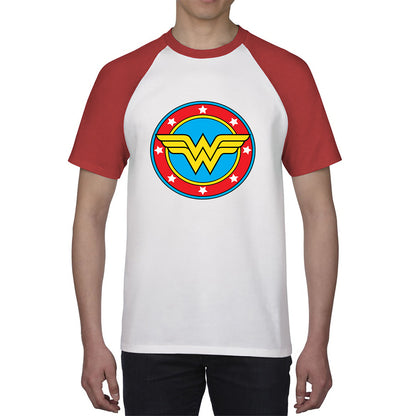 Wonder Woman Shield Logo Superhero Wonder Girl Comic Book Character Super Woman Baseball T Shirt