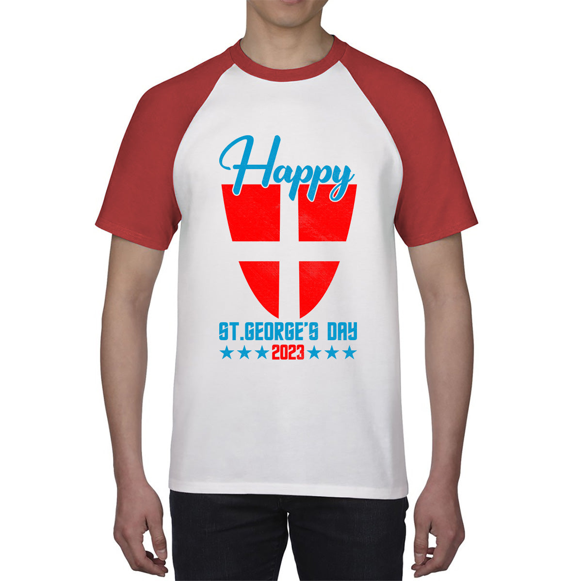 Happy St George's Day 2023 Saint George Cross Shield England Flag Religious Warriors St George Day Baseball T Shirt