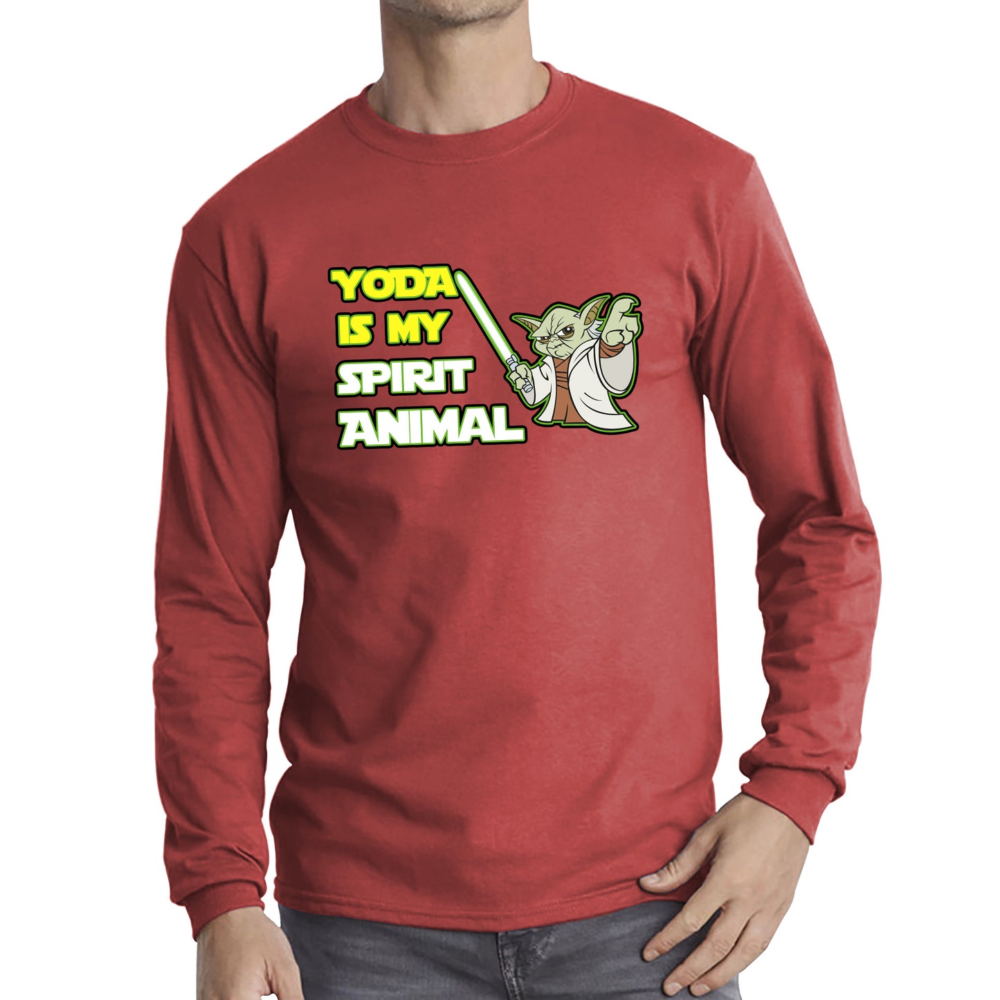 Yoda Is My Spirit Animal Yoda Legendary Jedi Master Disney Star Wars Day 46th Anniversary Long Sleeve T Shirt