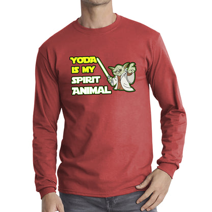 Yoda Is My Spirit Animal Yoda Legendary Jedi Master Disney Star Wars Day 46th Anniversary Long Sleeve T Shirt