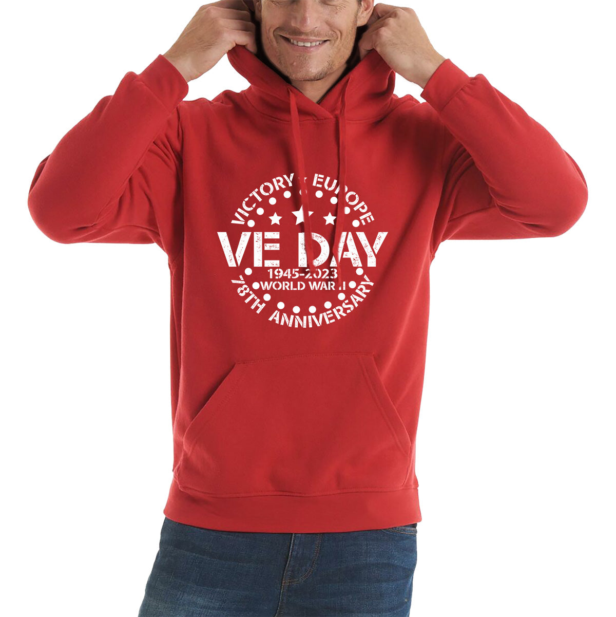 Victory In Europe VE Day 1945-2023 78th Anniversary Armed Forces Victory Day Remembrance Day Unisex Hoodie