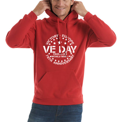 Victory In Europe VE Day 1945-2023 78th Anniversary Armed Forces Victory Day Remembrance Day Unisex Hoodie