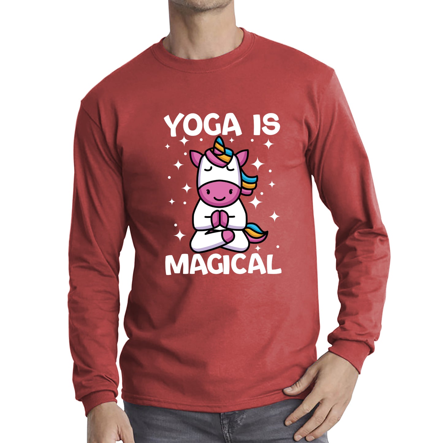 Namaste Unicorn Yoga Is Magical Unicorn Meditation Fitness Unicorn Lovers Yogi Gift Long Sleeve T Shirt