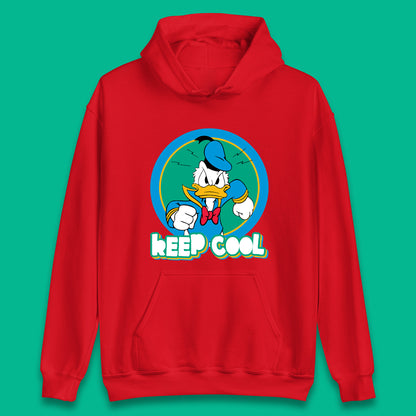 Keep Cool Donald Duck Animated Cartoon Character Angry Duck Disneyland Trip Disney Vacations Unisex Hoodie
