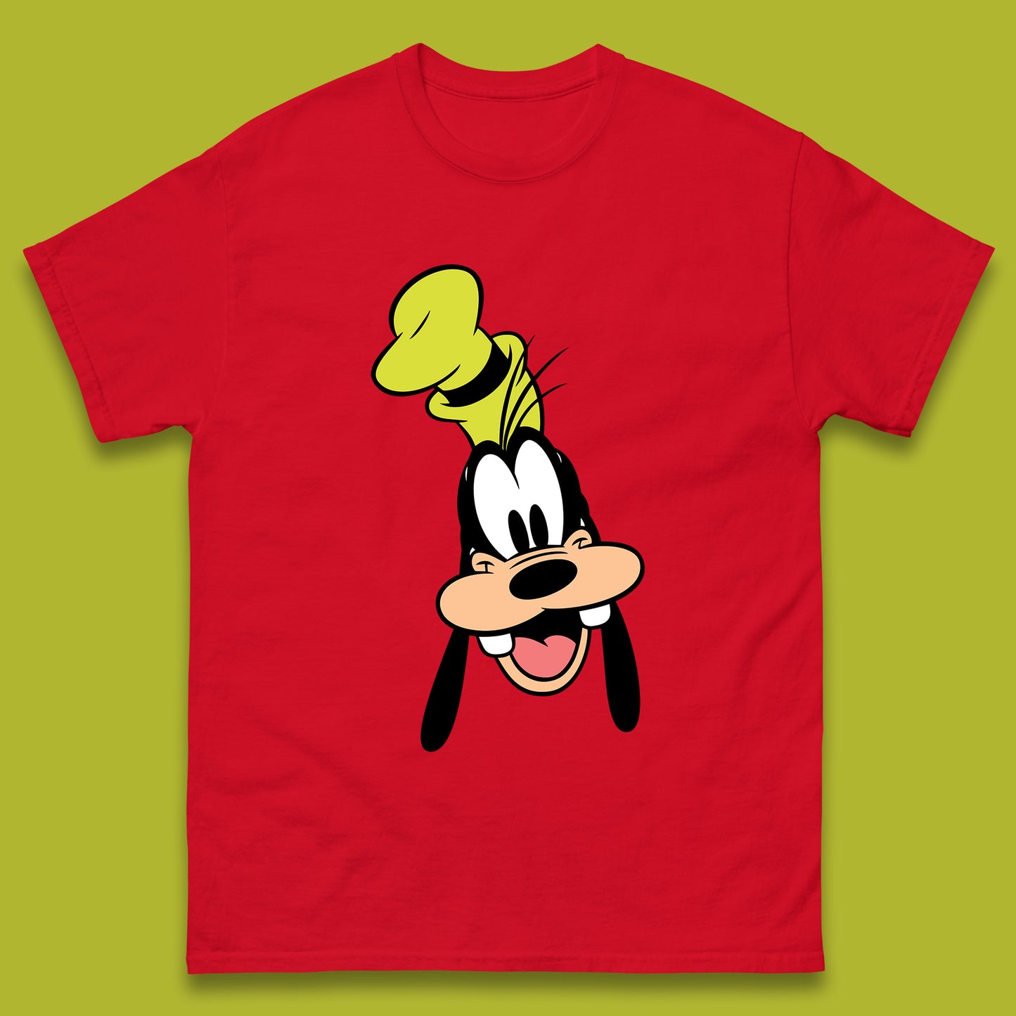 Disney Goofy Head Face Smiling Animated Cartoon Character Disney G.G. "Goofy" Goof Disney Vacation Disney World Trip Mens Tee Top