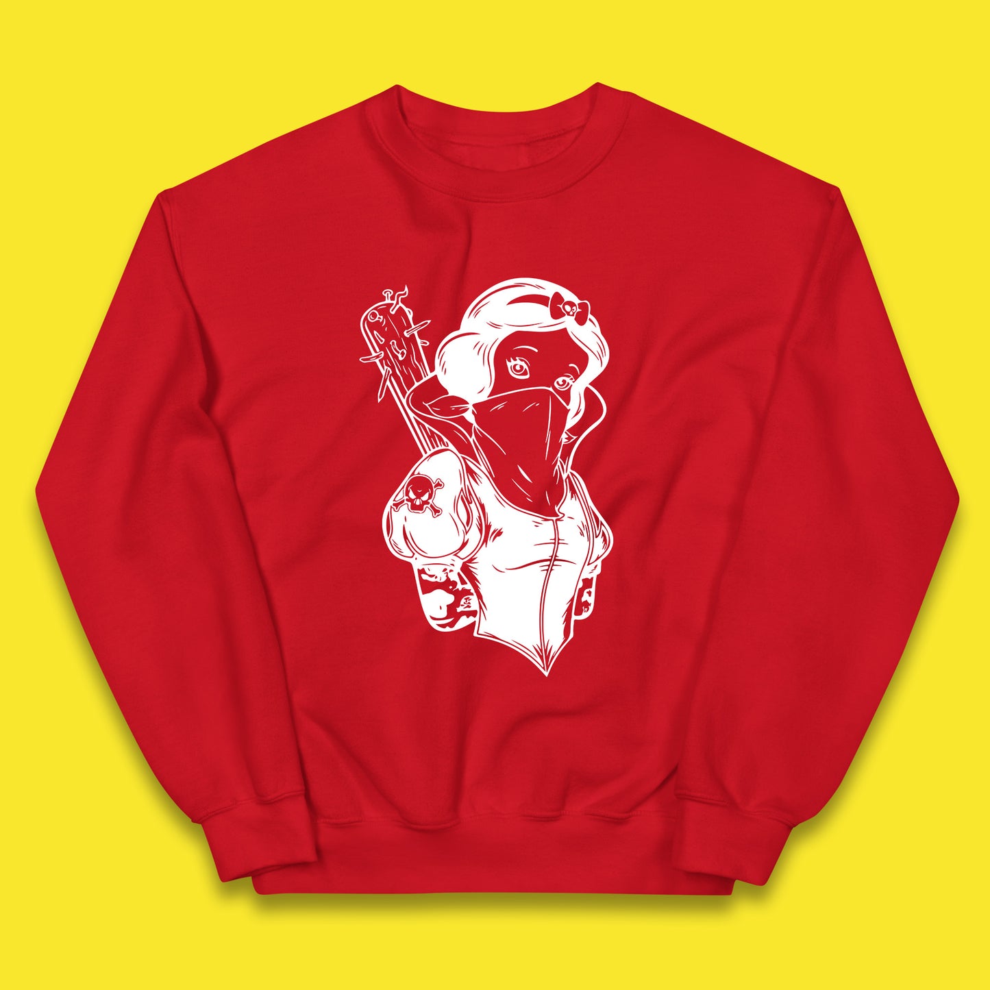 Not So Snow White Twisted Rock Parody Disney Princess Gangster Skull Tattoo Punk Princess Tattooed Emo Alice In A Jack Kids Jumper