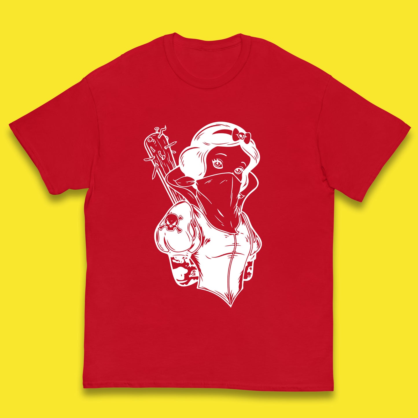 Not So Snow White Twisted Rock Parody Disney Princess Gangster Skull Tattoo Punk Princess Tattooed Emo Alice In A Jack Kids T Shirt