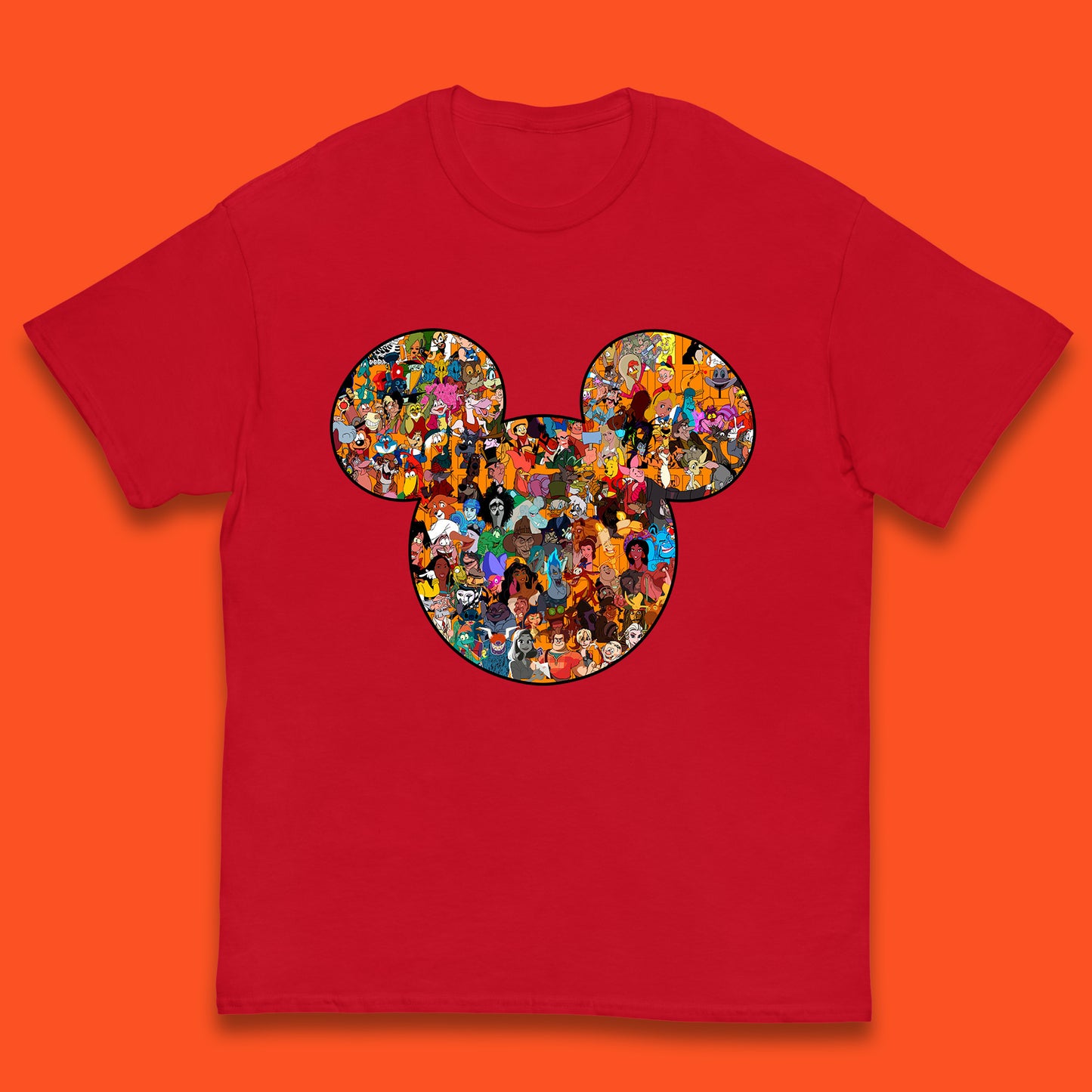 Disney Mickey Mouse Minnie Mouse Head All Disney Characters Together Disney Family Animated Cartoons Movies Characters Disney World Kids T Shirt