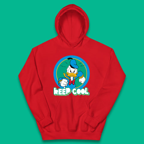 Keep Cool Donald Duck Animated Cartoon Character Angry Duck Disneyland Trip Disney Vacations Kids Hoodie
