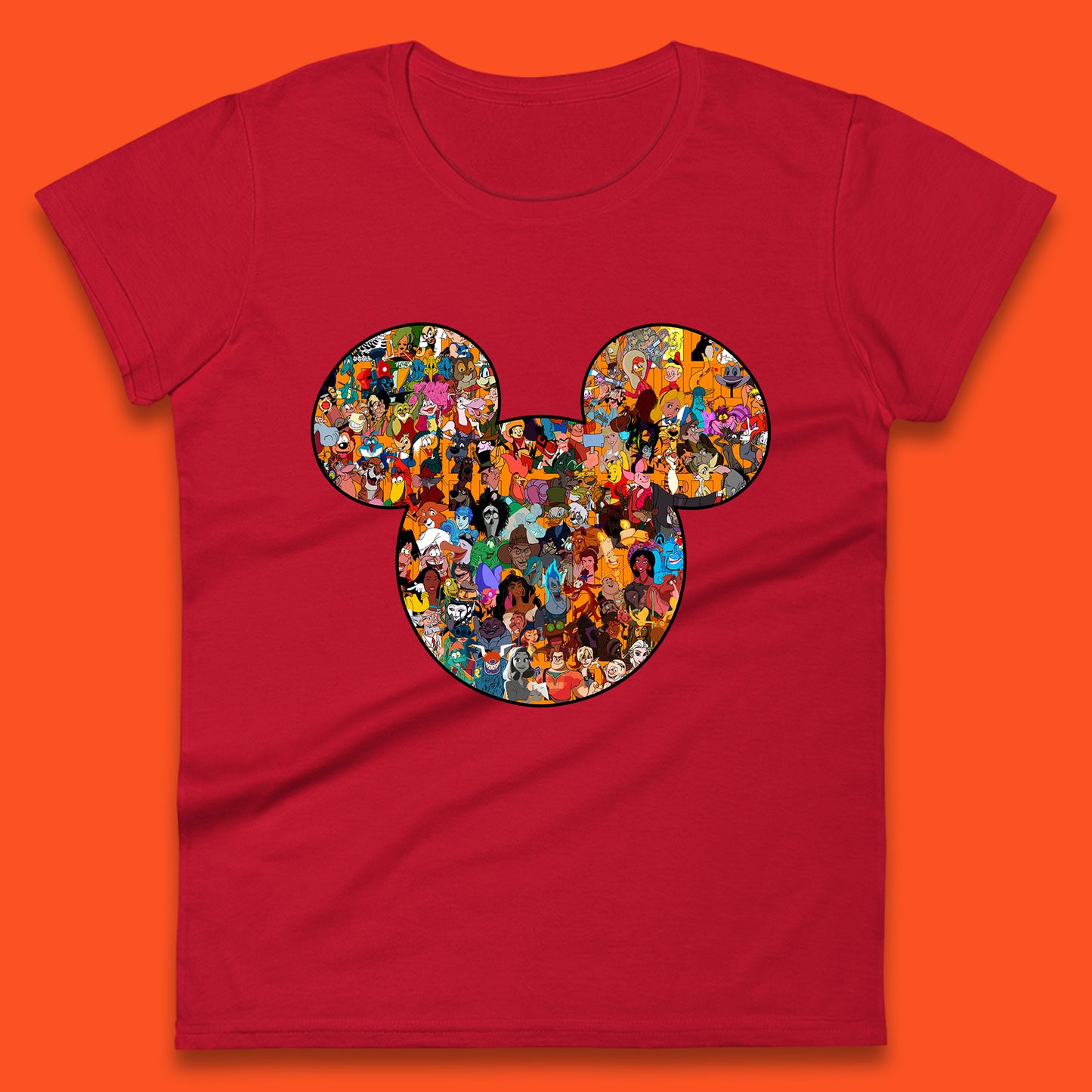 Disney Mickey Mouse Minnie Mouse Head All Disney Characters Together Disney Family Animated Cartoons Movies Characters Disney World Womens Tee Top