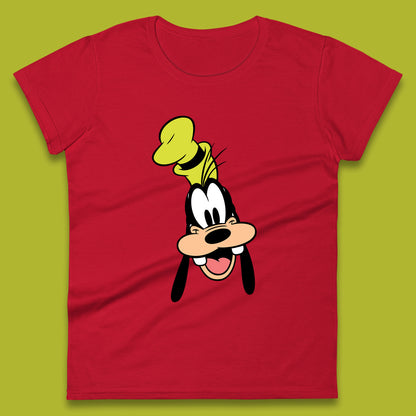 Disney Goofy Head Face Smiling Animated Cartoon Character Disney G.G. "Goofy" Goof Disney Vacation Disney World Trip Womens Tee Top