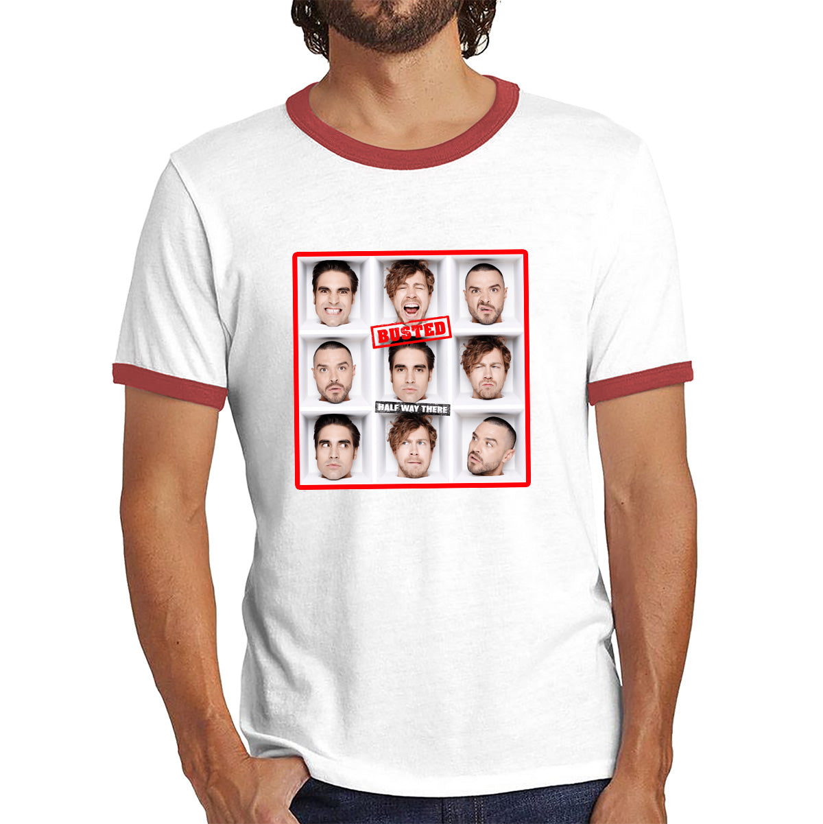 Half Way There Studio Album By Busted English Pop Punk Band Busted 20th Anniversary Ringer T Shirt