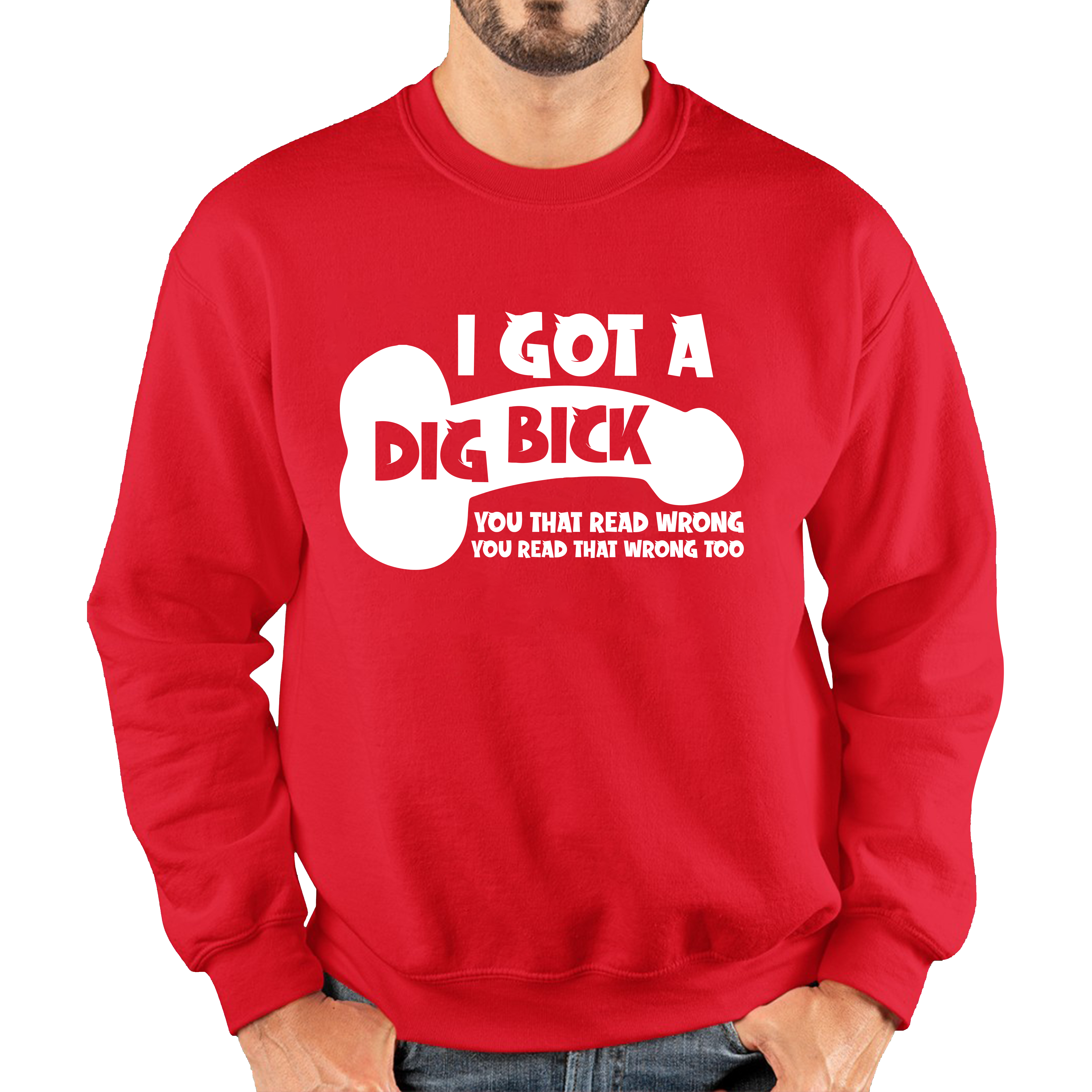 I Got A Dig Bick You That Read Wrong You Read That Wrong Too Funny Novelty Sarcastic Humour Unisex Sweatshirt