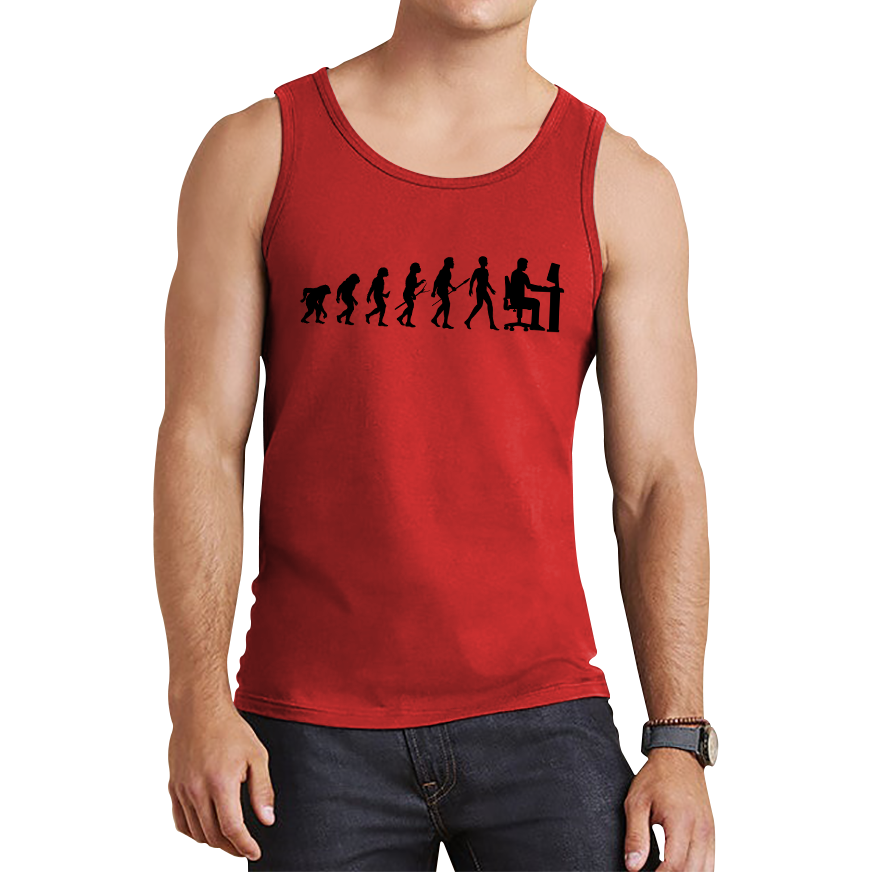 Evolution Of Computer Funny Human Evolution Programmer Coding Tank Top