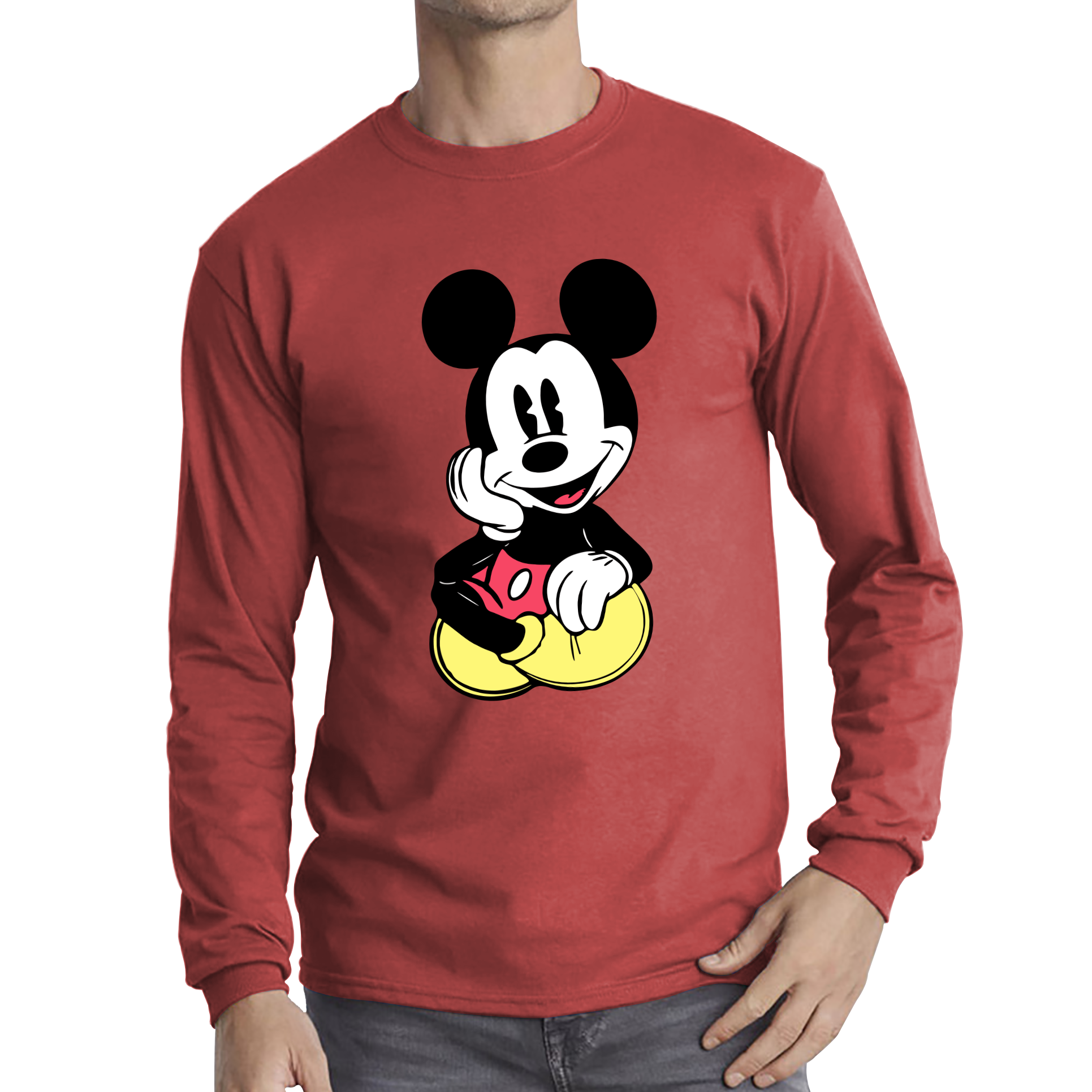 Disney Mickey Mouse Cute And Happy Cartoon Character Disney World Walt Disney Long Sleeve T Shirt