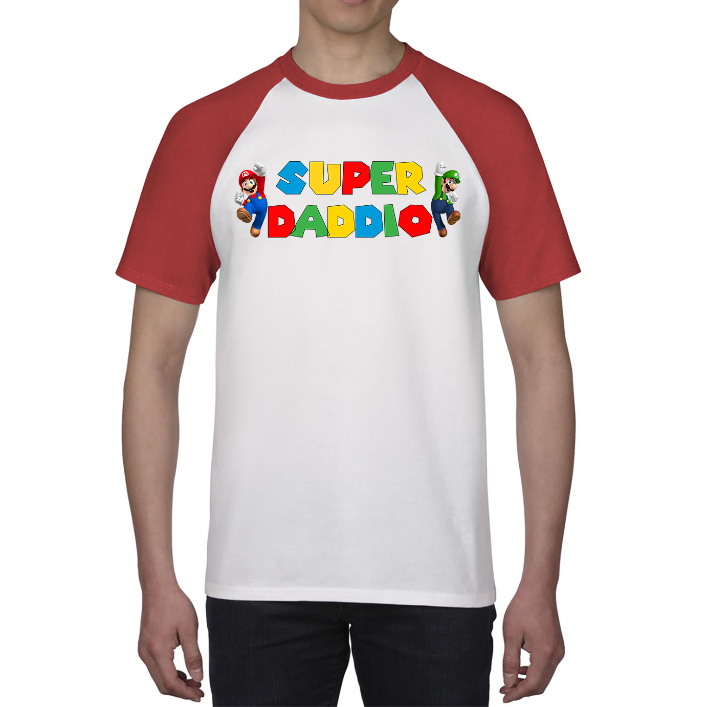 Super Daddio Funny Super Mario Fathers Day Love For Dad Daddy Funny Mario Bros Baseball T Shirt