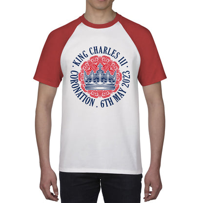 King Charles III Coronation 6th May 2023 Royal Crown CR III Ruling Monarch Of England United Kingdom Baseball T Shirt