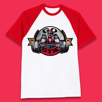 Pokémon Go Gym Funny Pokémon Gym Trainer Gamer Nerd Parody Gym Training Bodybuilding Workout Baseball T Shirt