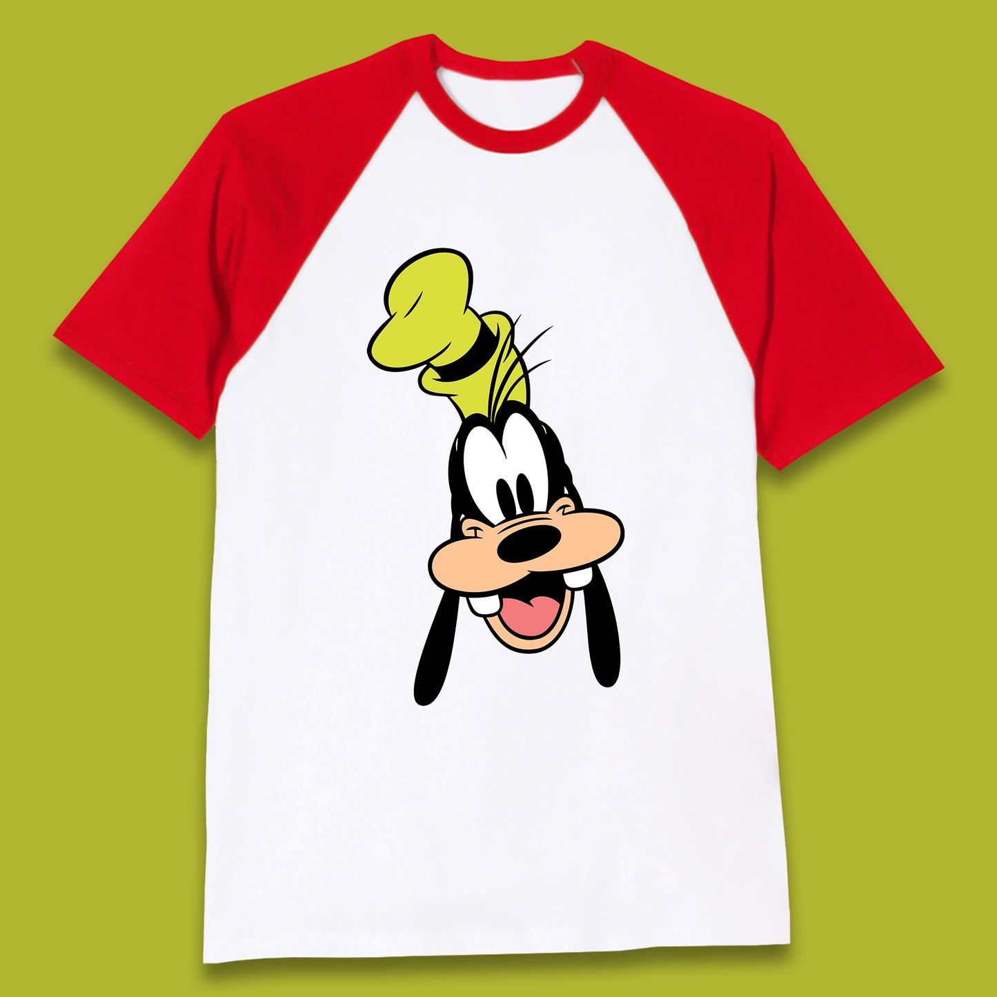 Disney Goofy Head Face Smiling Animated Cartoon Character Disney G.G. "Goofy" Goof Disney Vacation Disney World Trip Baseball T Shirt