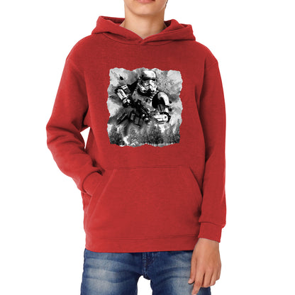 Hunter In The Forest Death Star Vintage Poster Graphic Movie Series Kids Hoodie