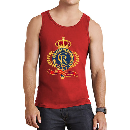 King Charles III Coronation 2023 CR III God Save The King Royal Crown United Kingdom Ruling Monarch Tank Top