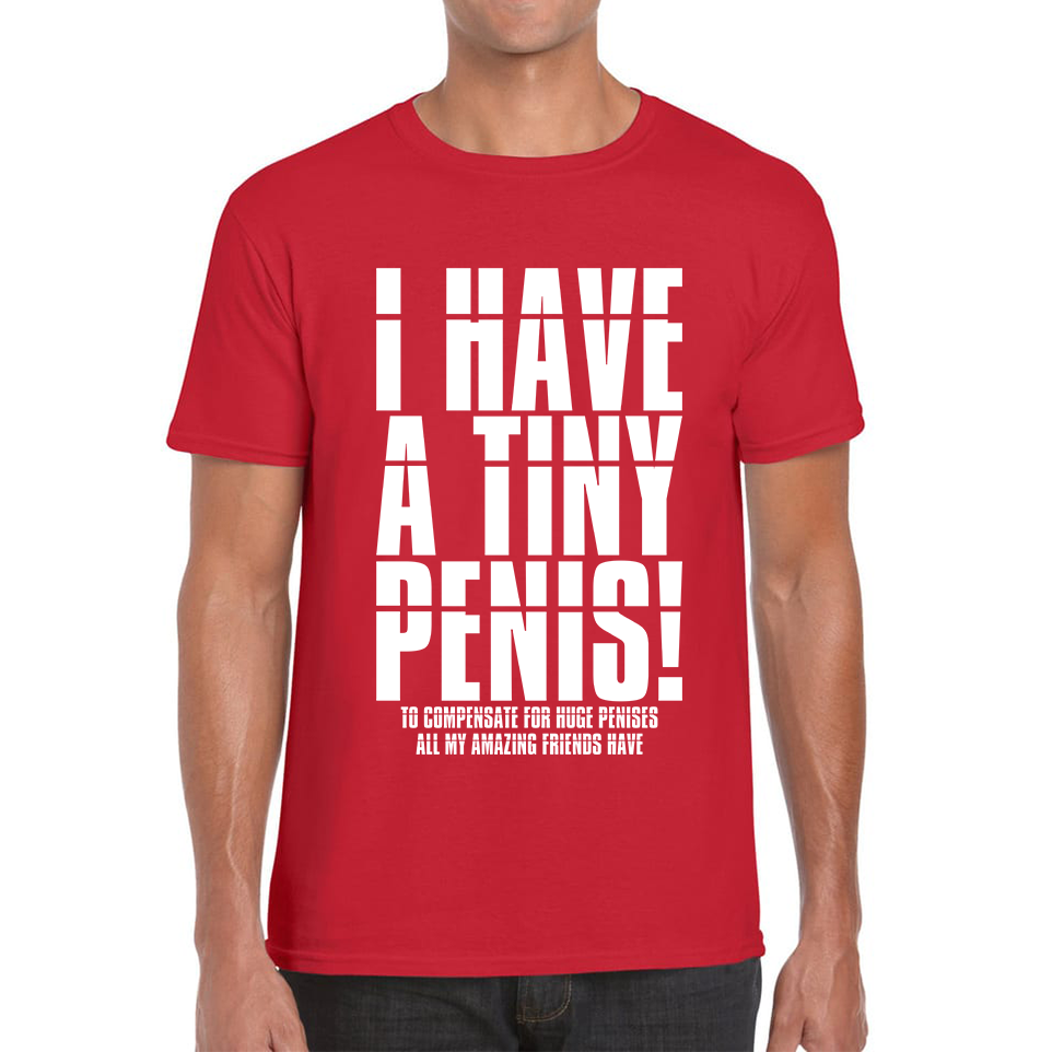 I Have A Tiny Penis To Compensate For Huge Penises Funny Rude Offensive Bachelor Party Mens Tee Top