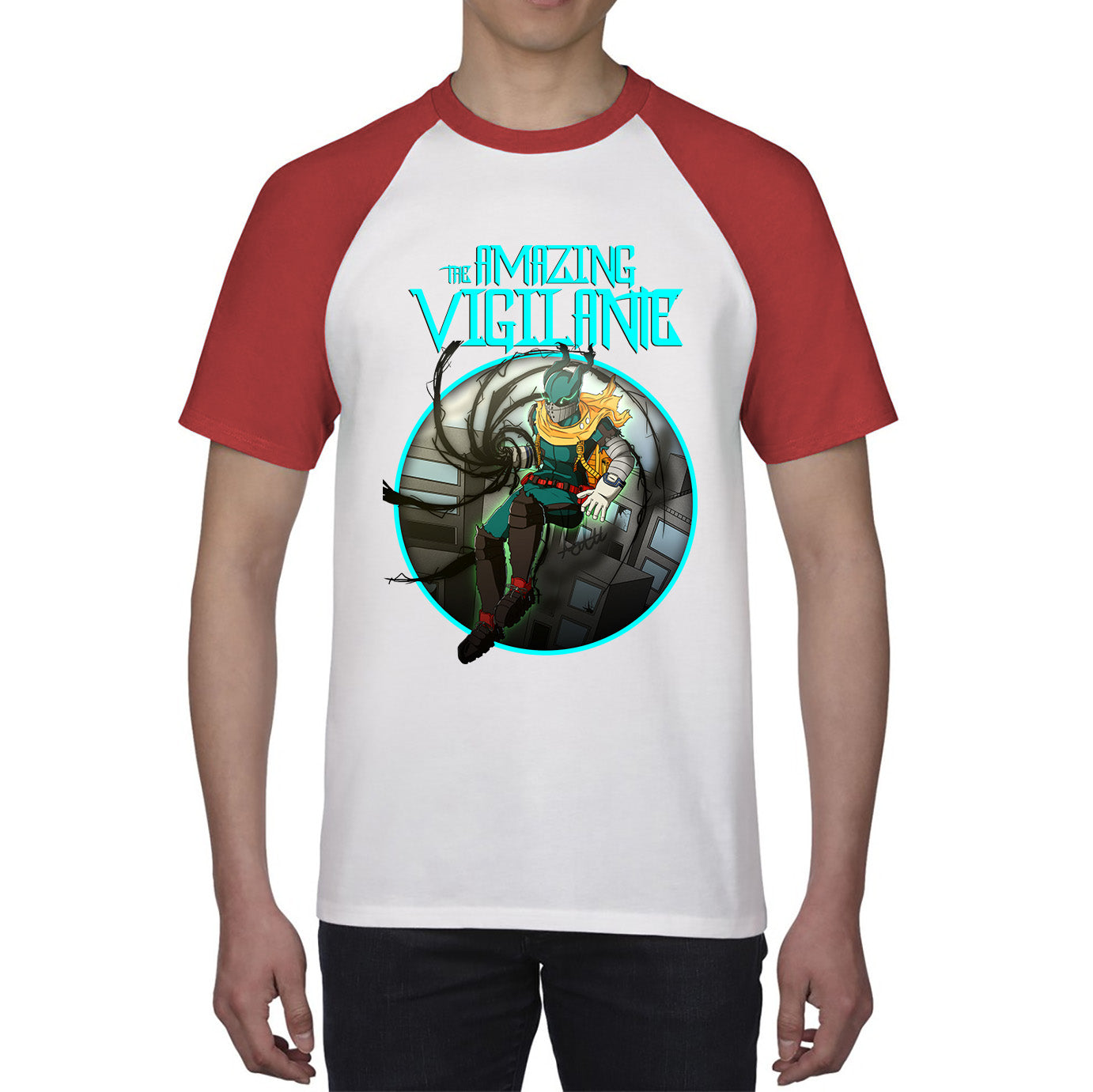 The Amazing Vigilant out of the Dark hole Vintage Graphic Cartoon Series Baseball T Shirt